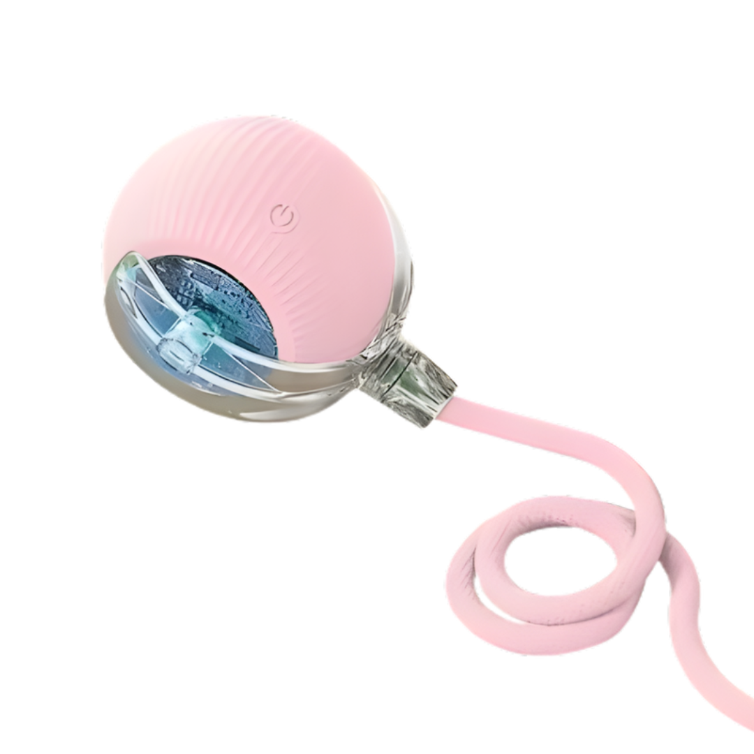 (Pink) Smart Self Moving Cat Toy Ball USB Rechargeable Automatic Rolling Interactive Toy With LED Light for Pets