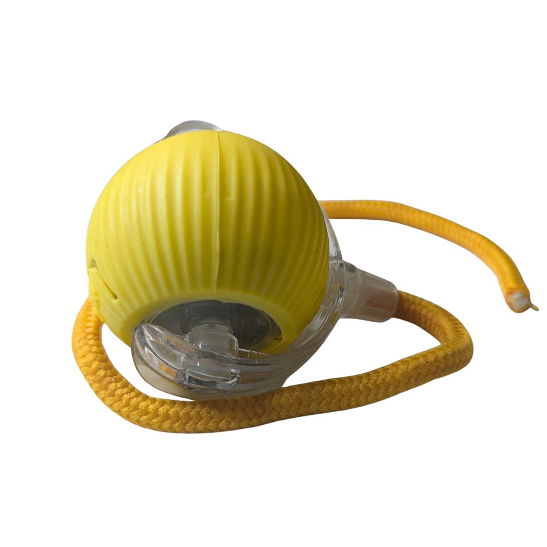 (Yellow) Smart Self Moving Cat Toy Ball USB Rechargeable Automatic Rolling Interactive Toy With LED Light for Pets