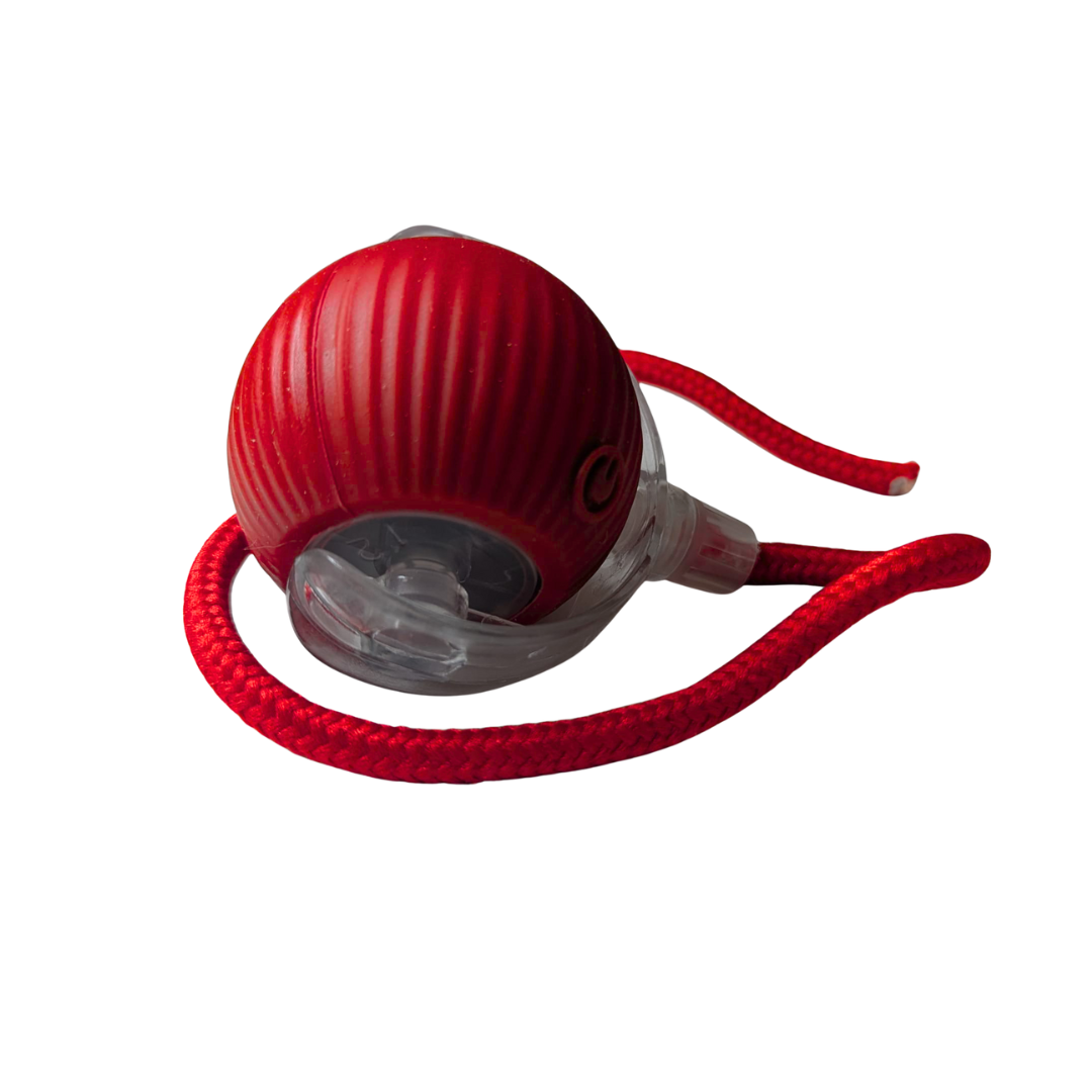 (Red) Smart Self Moving Cat Toy Ball USB Rechargeable Automatic Rolling Interactive Toy With LED Light for Pets