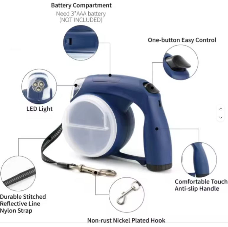 (Yellow) 5 in 1 Functional pet leash