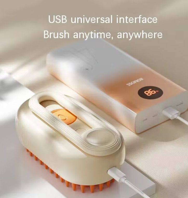 (Orange) Cat Brush Steam, Comb for Cats, Cat Grooming Brush for Long and Short Hair of Cats and Dog