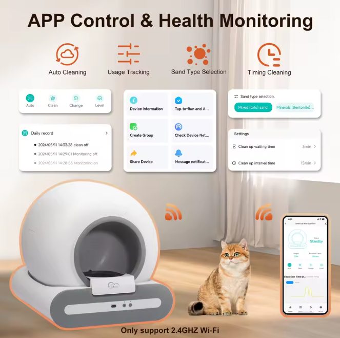 Smart Self-Cleaning Automatic Cat Litter Box Easy Clean Odour Control Toilet
