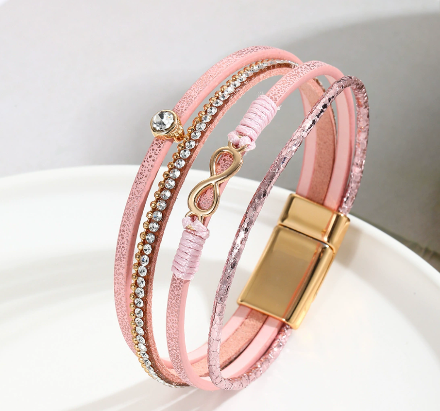 Infinity Leather Bracelets for Women