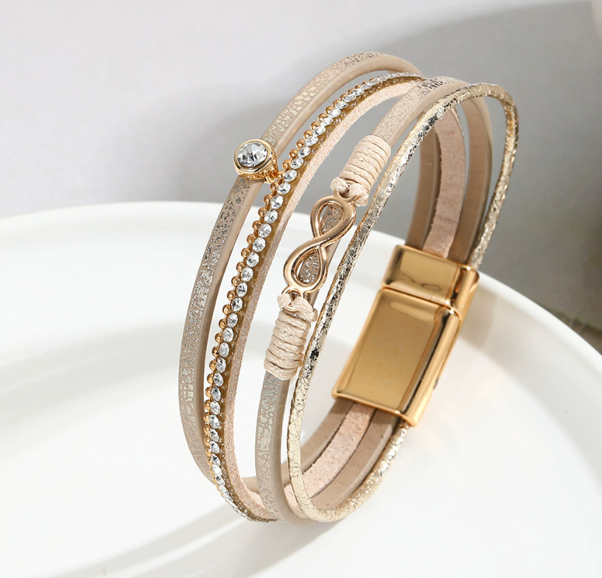 Infinity Leather Bracelets for Women