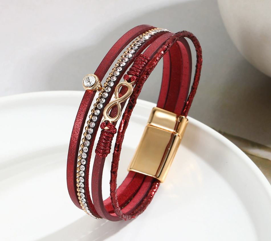 Infinity Leather Bracelets for Women