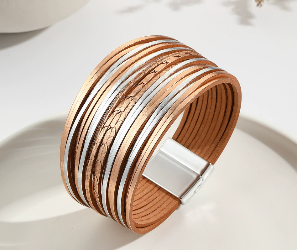 KunBead Layered Leather Bracelet