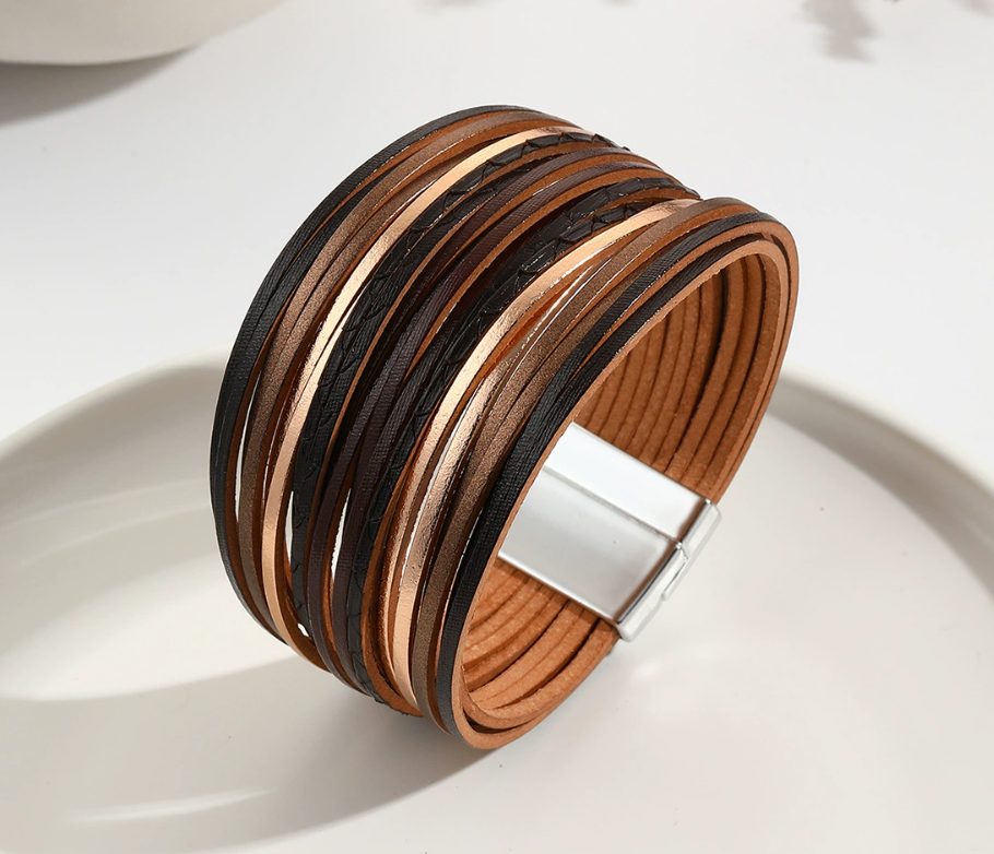 KunBead Layered Leather Bracelet