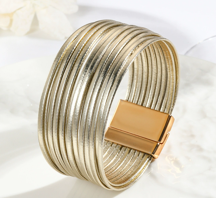 KunBead Layered Leather Bracelet