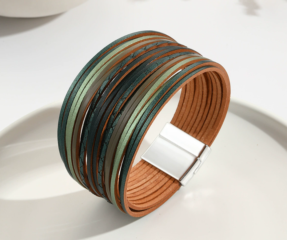 KunBead Layered Leather Bracelet